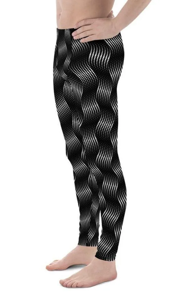 3D Black Pattern Men's Leggings