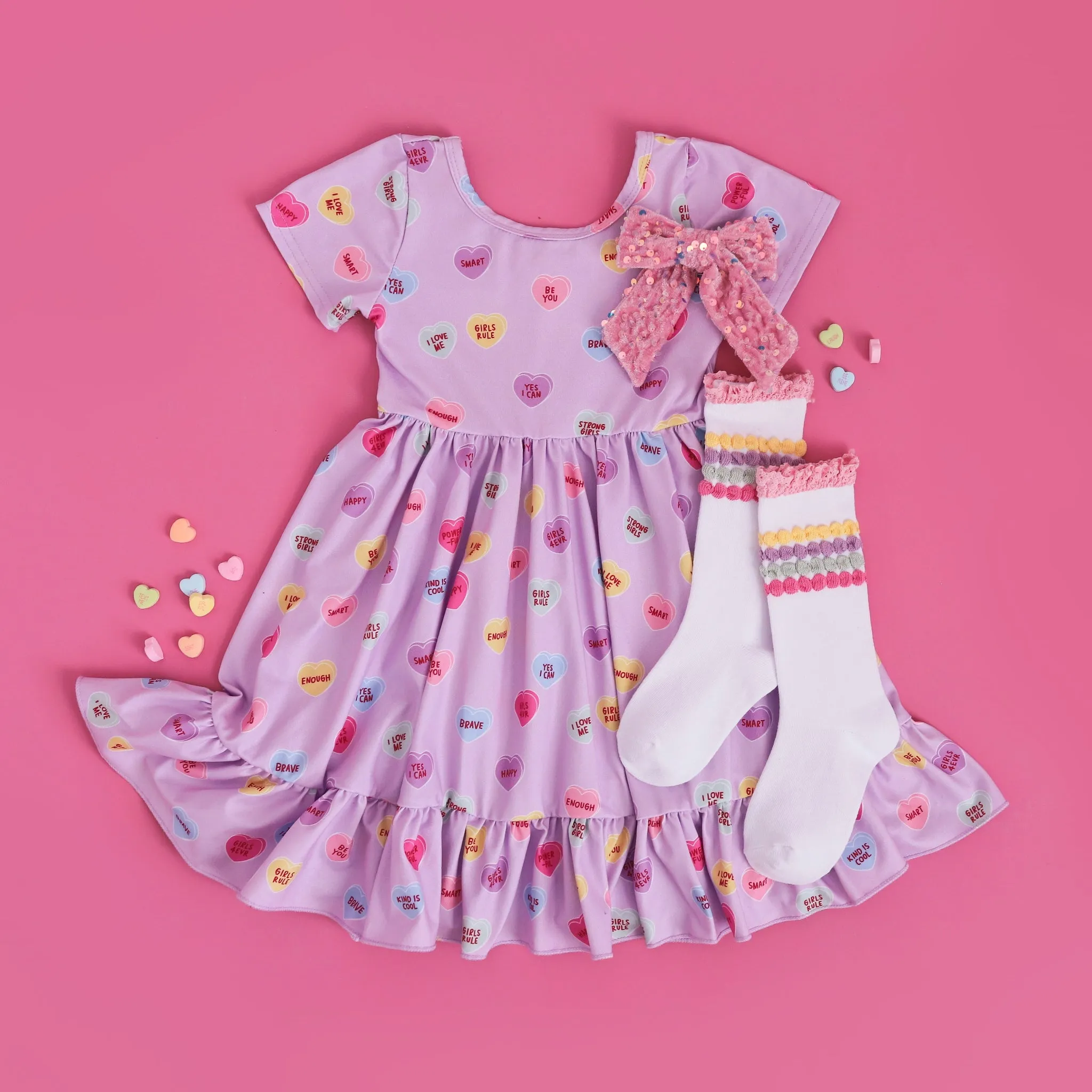 Affirmation Hearts Charm Dress