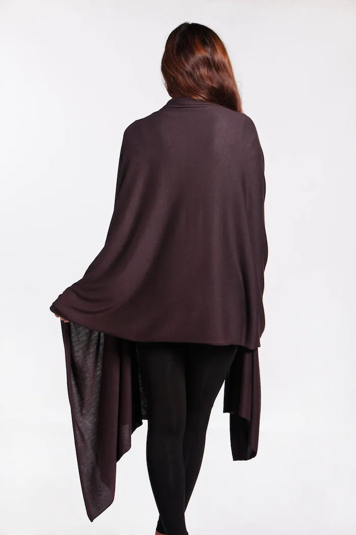 Bamboo Cashmere Wool Travel Wrap - Cacao