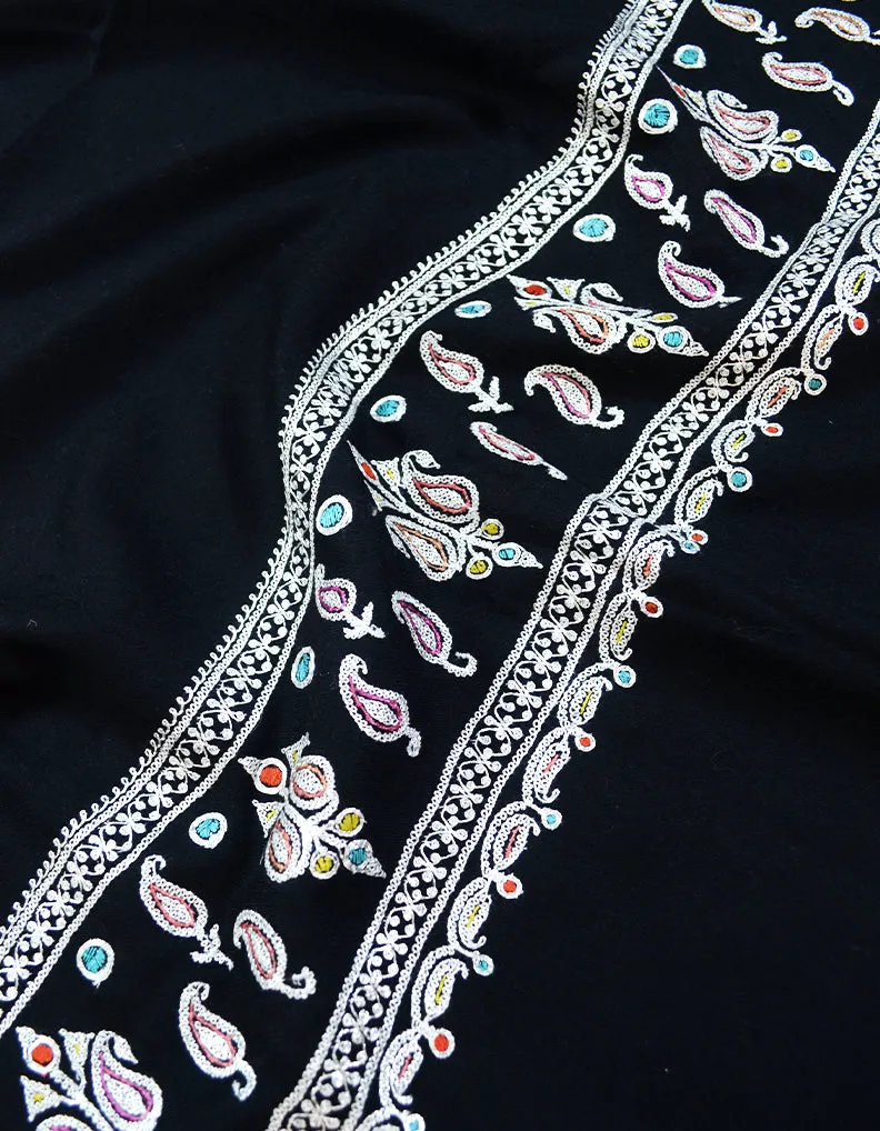 black tilla embroidery pashmina shawl 7986