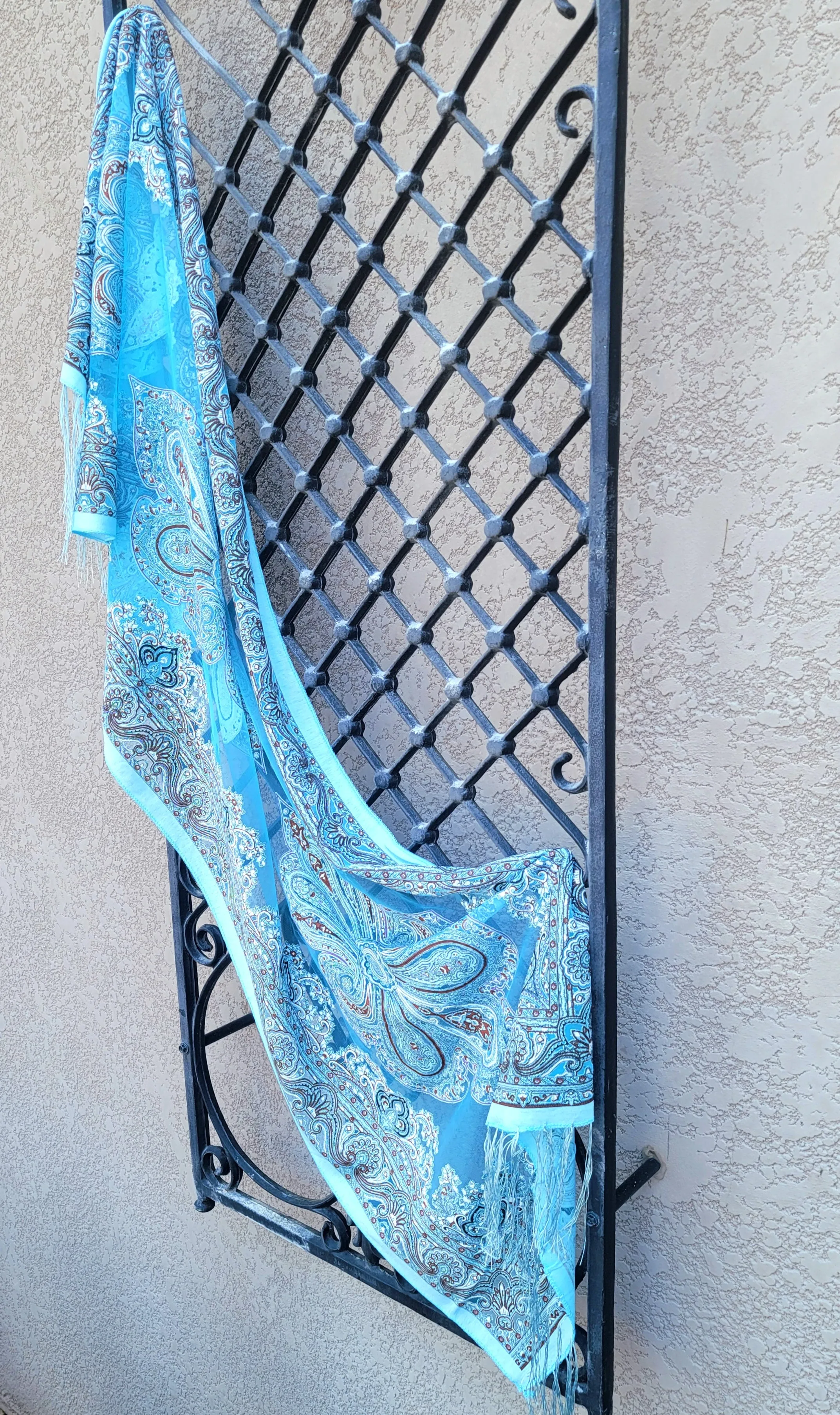 Blue Sparkle Sheer Scarf