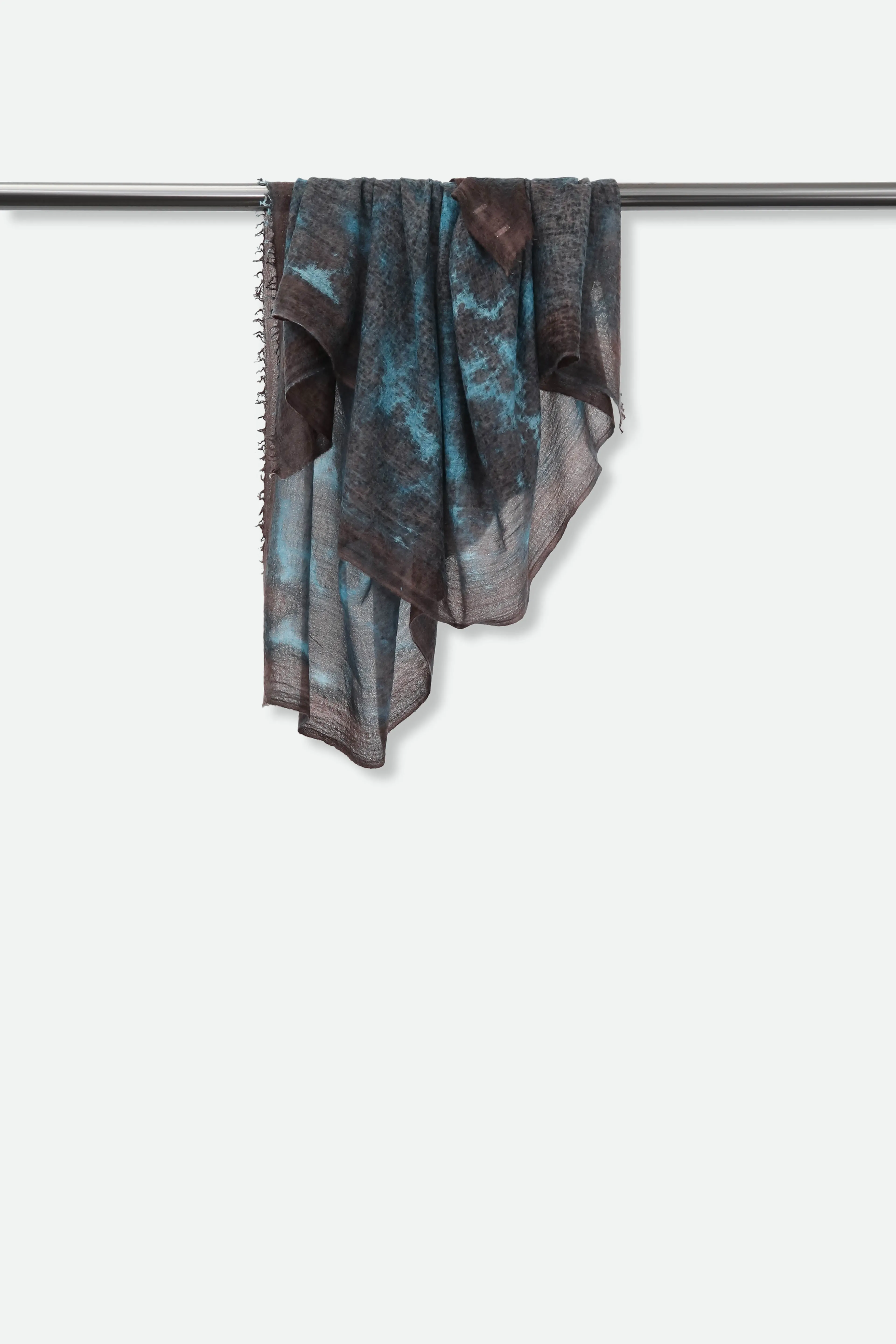 BRONZED TURQUOISE SCARF IN HAND DYED CASHMERE