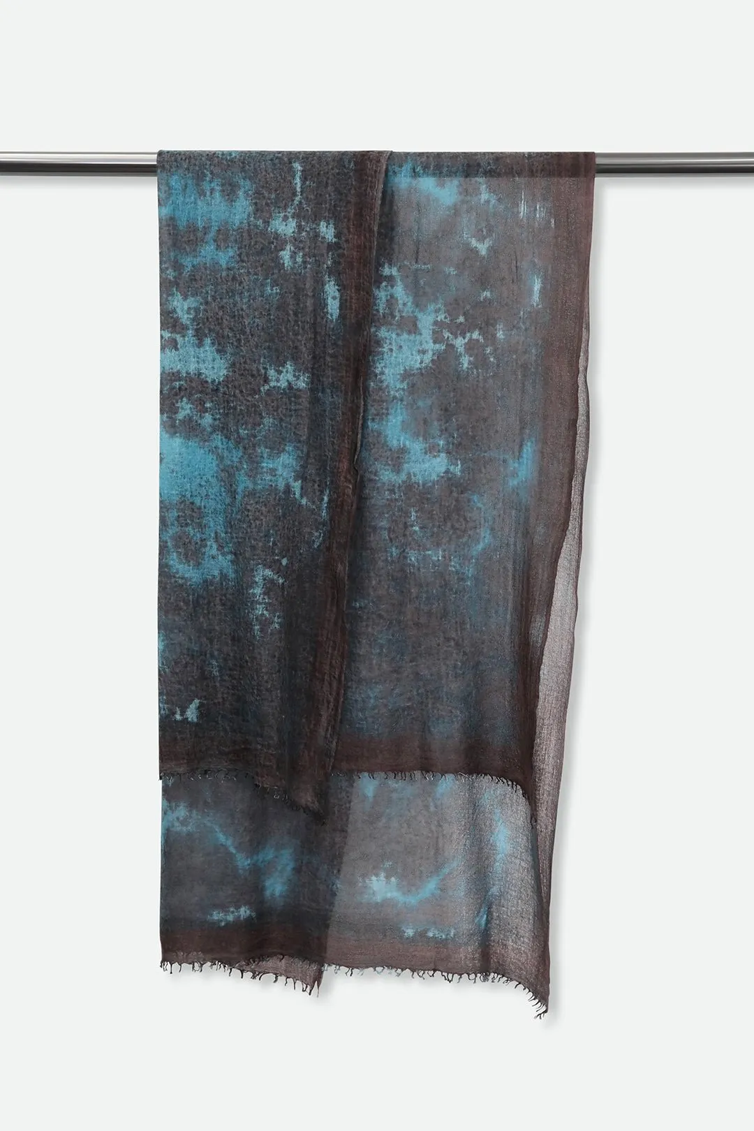 BRONZED TURQUOISE SCARF IN HAND DYED CASHMERE