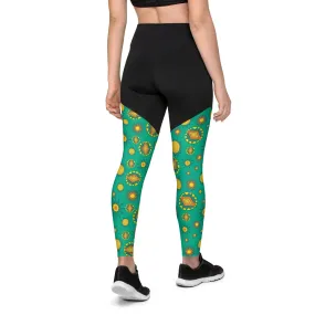 Bursts on green Sports Leggings