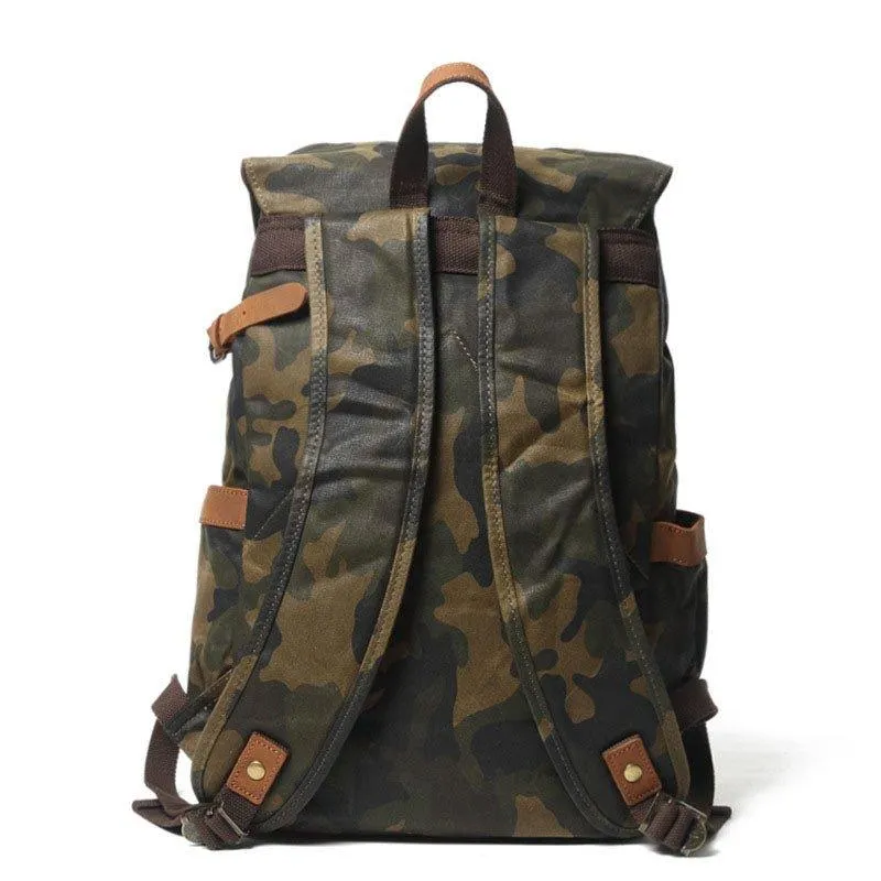 Camo Vintage Canvas Backpacks for School