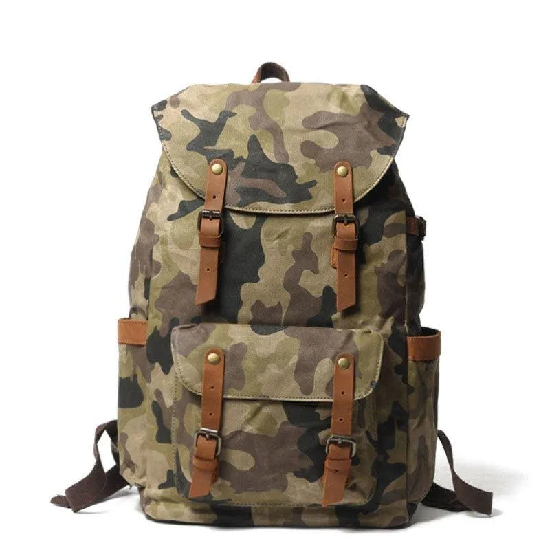 Camo Vintage Canvas Backpacks for School