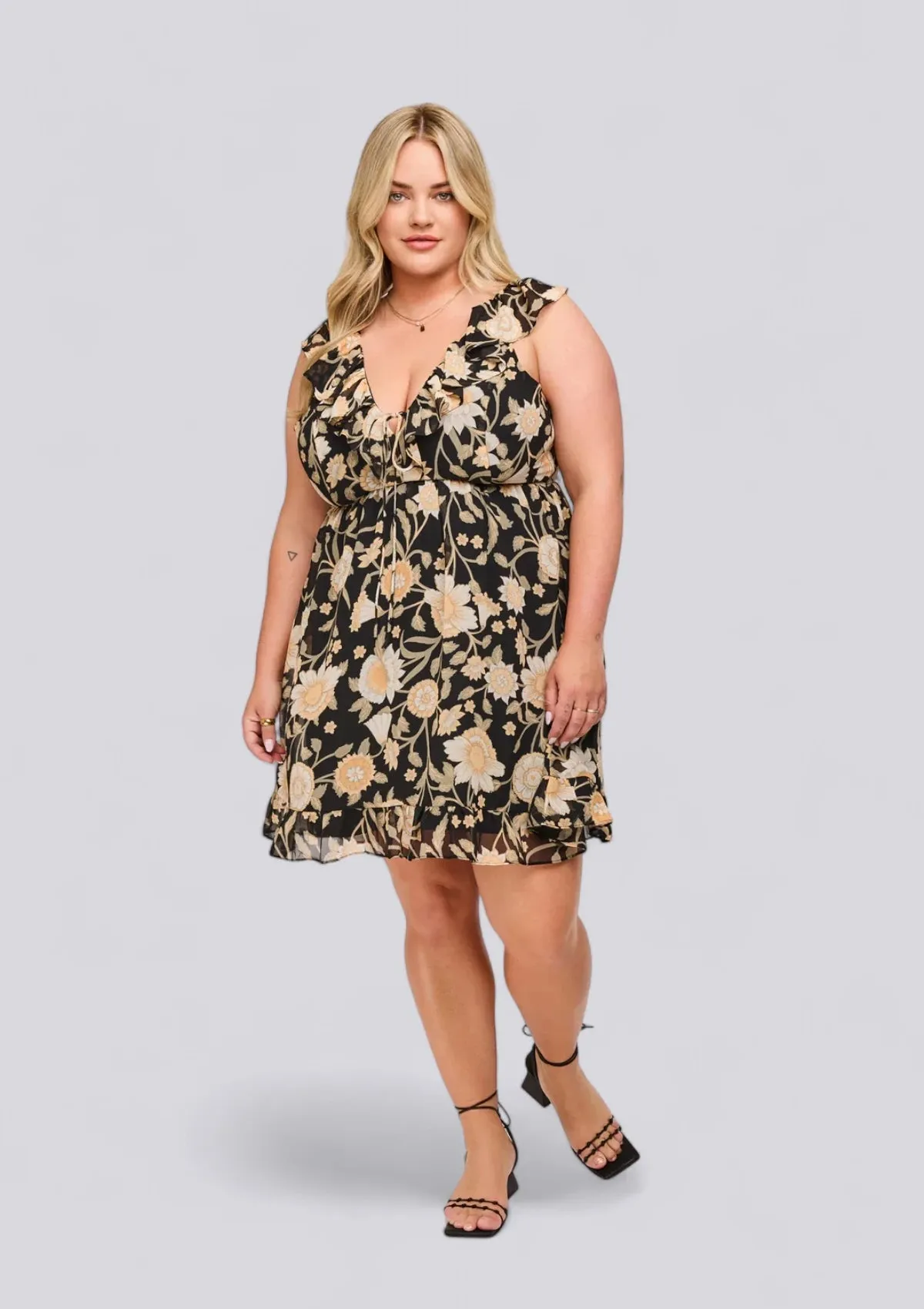 Cecilia Mini Dress - Black Floral