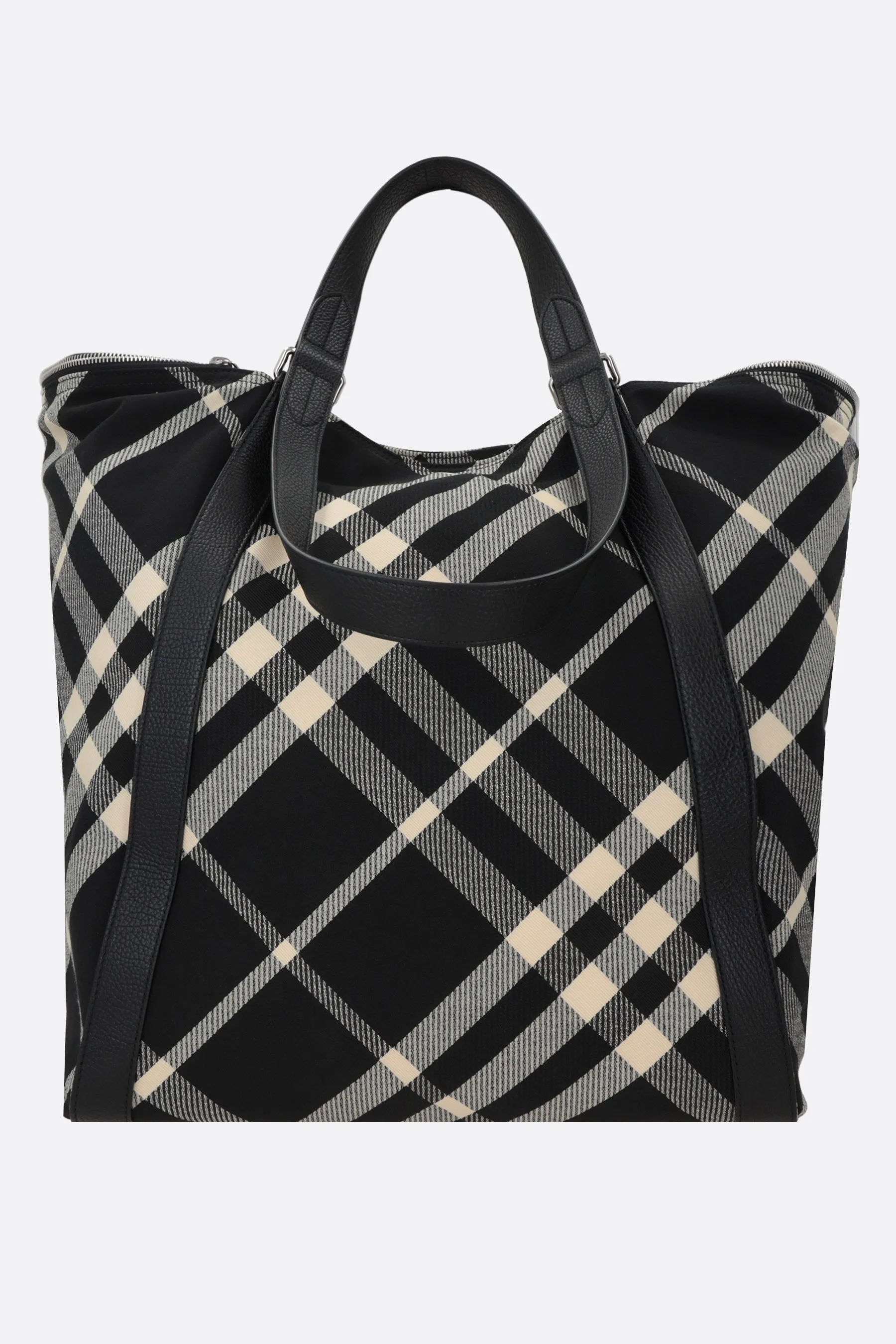 Check Jacquard Cotton-Blend Tote