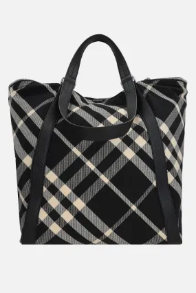 Check Jacquard Cotton-Blend Tote