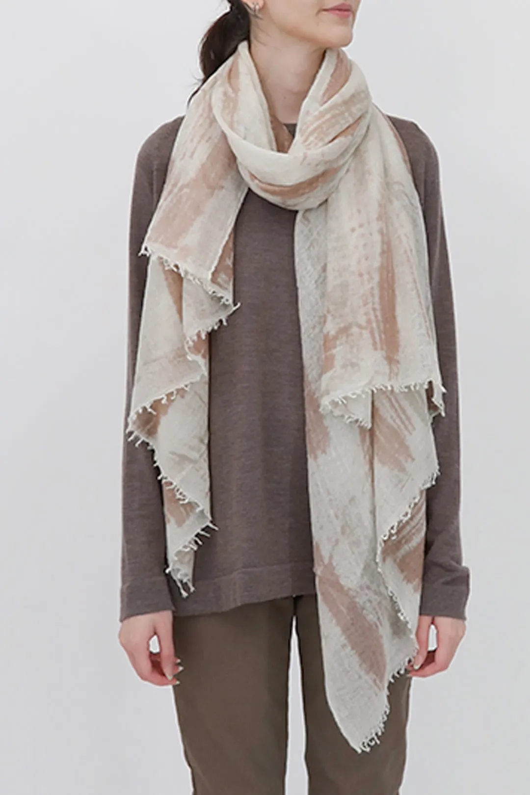 COCOA QUARTZ SCARF IN HAND DYED CASHMERE