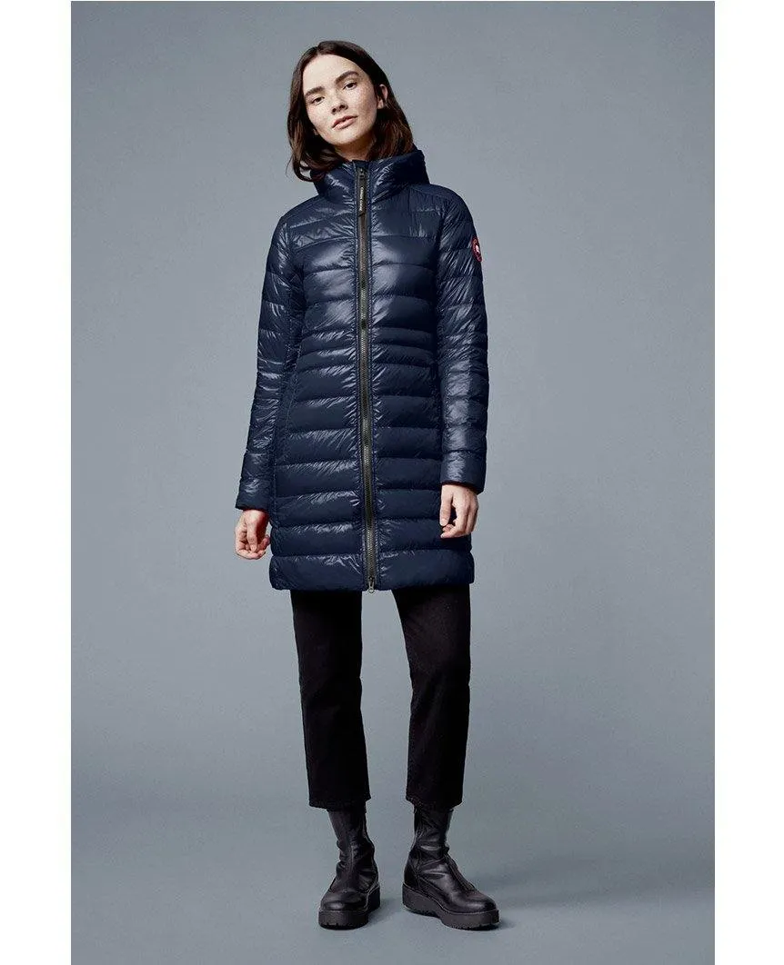 Cypress Hooded Down Jacket Atlantic Navy Womens