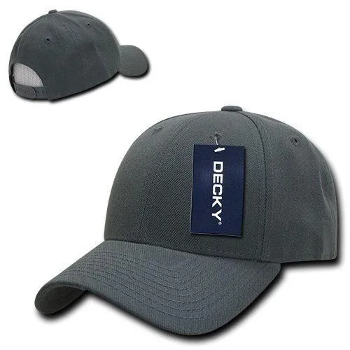 Decky Curved Bill Structured Acrylic Low Crown 6 Panel Dad Caps Hats Unisex