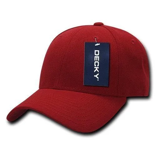 Decky Curved Bill Structured Acrylic Low Crown 6 Panel Dad Caps Hats Unisex