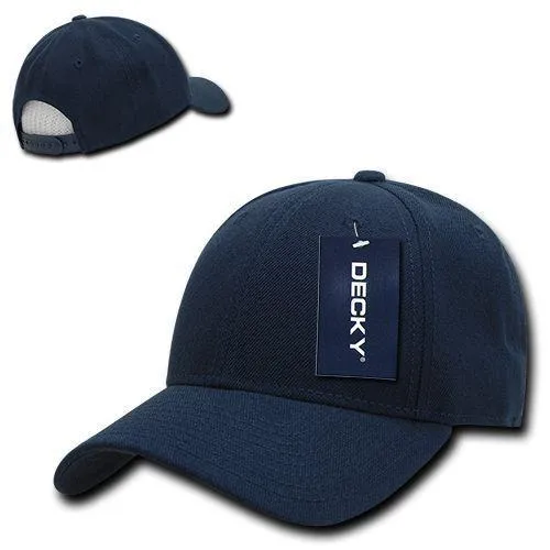 Decky Curved Bill Structured Acrylic Low Crown 6 Panel Dad Caps Hats Unisex