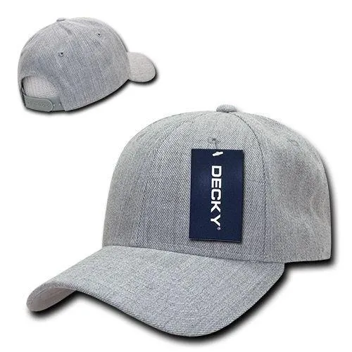 Decky Curved Bill Structured Acrylic Low Crown 6 Panel Dad Caps Hats Unisex