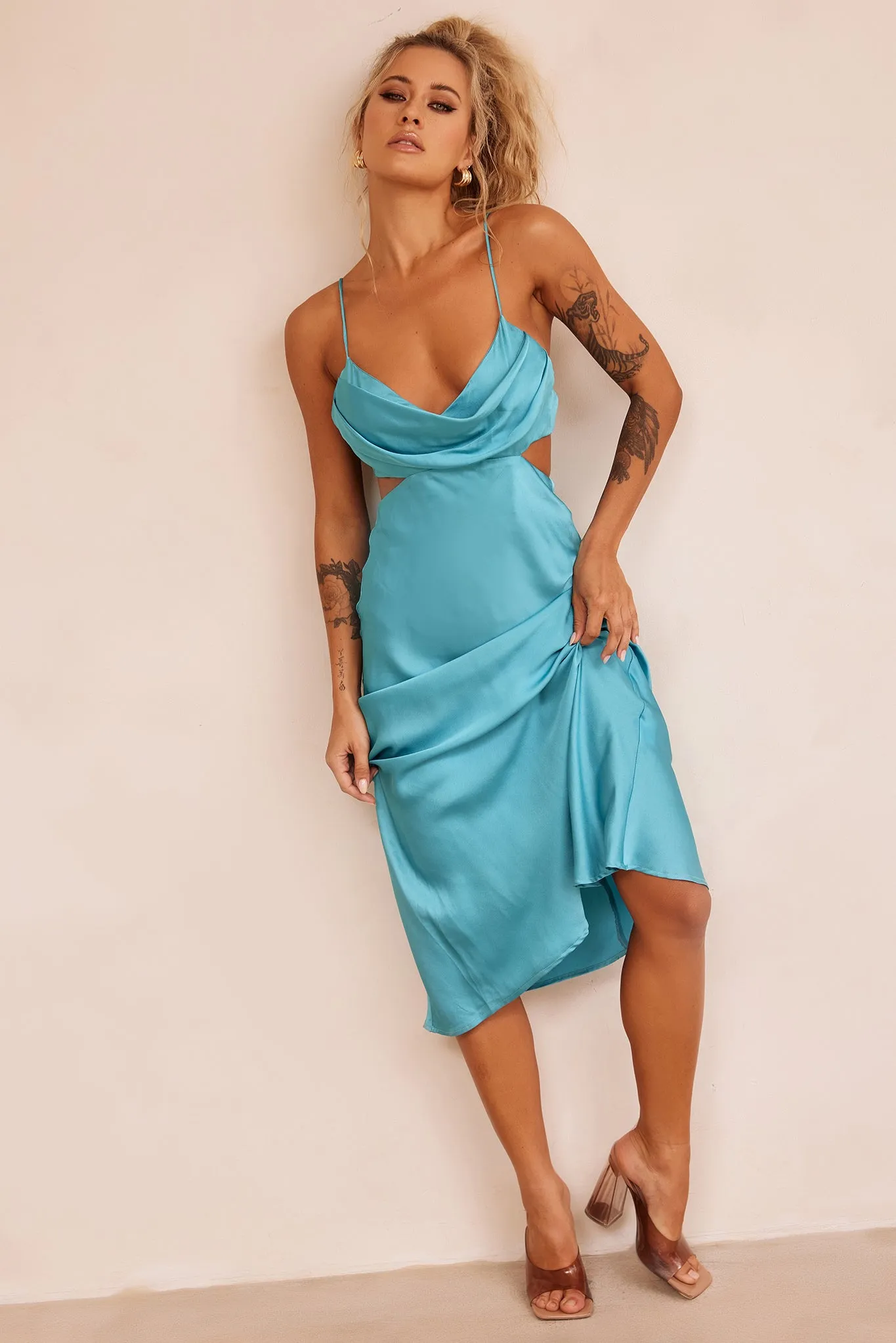 Delta Midi Dress - Aqua