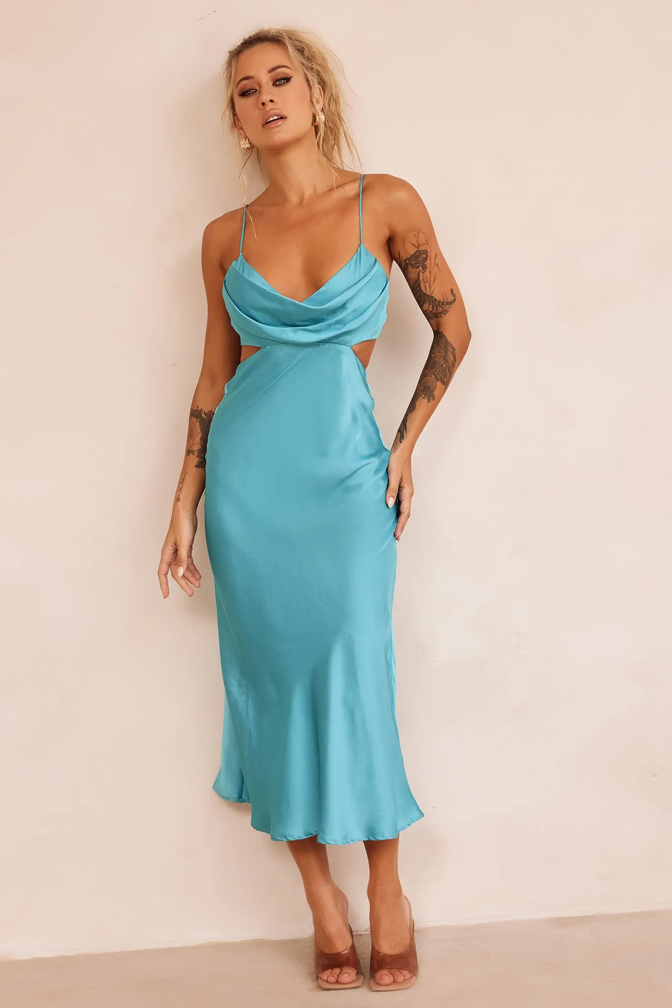 Delta Midi Dress - Aqua