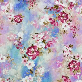 Dreamy Blooms Viscose Challis Fabric