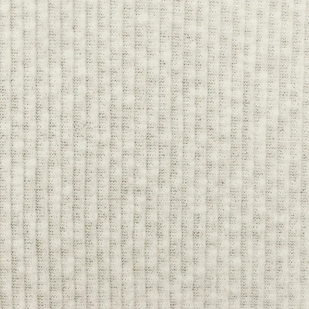 Dreamy Ivory Texture Stretch 3X2 Rib Knit Fabric