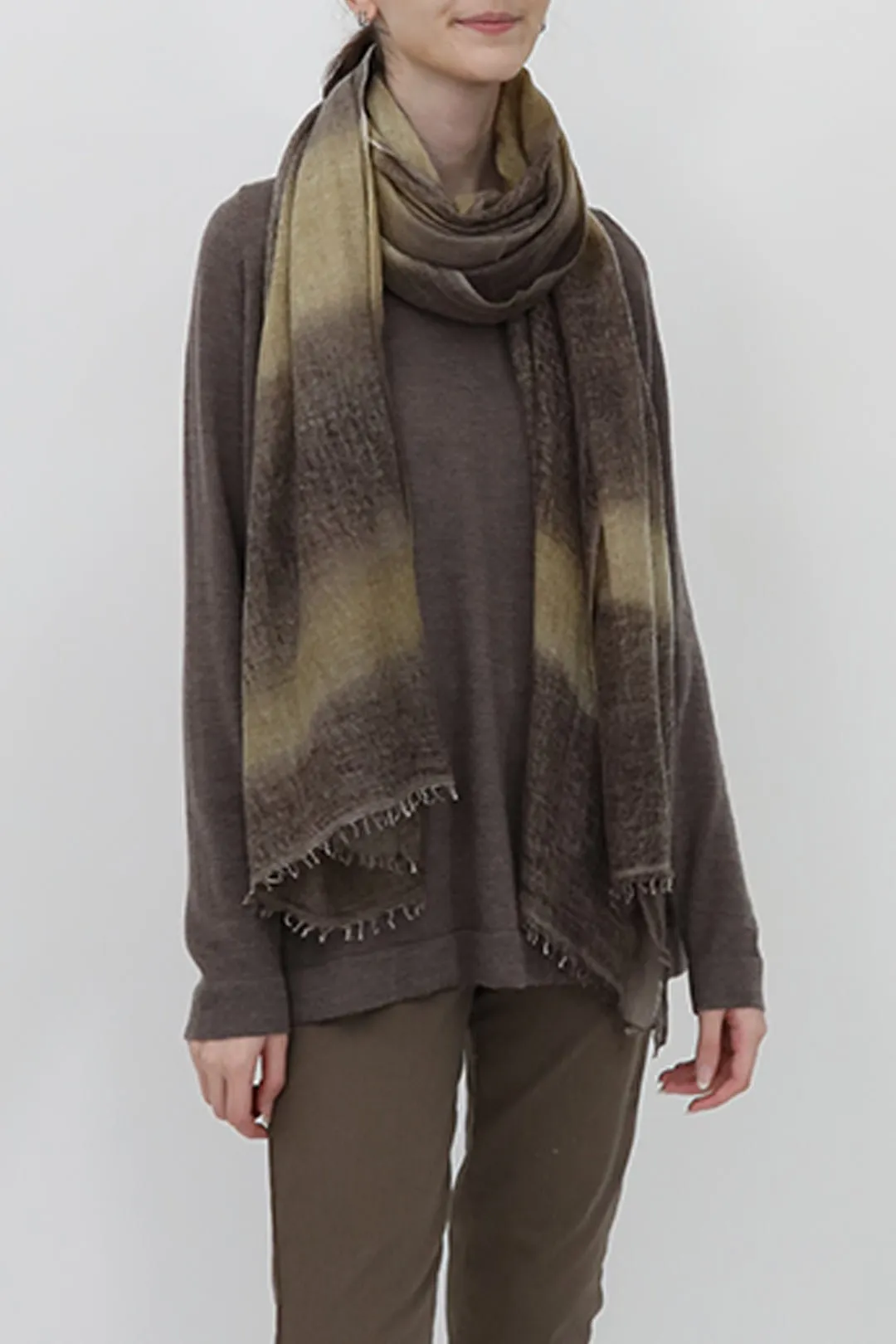 DRIFTWOOD ISCHIA SCARF IN HAND DYED CASHMERE