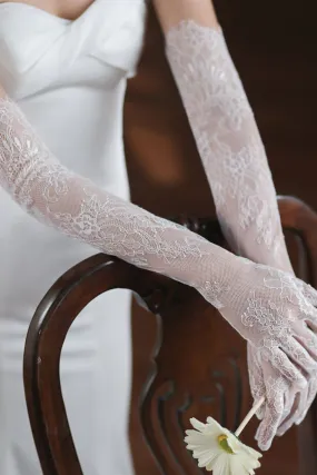 Elegant Sheer Lace Bridal Wedding Elegant Gloves