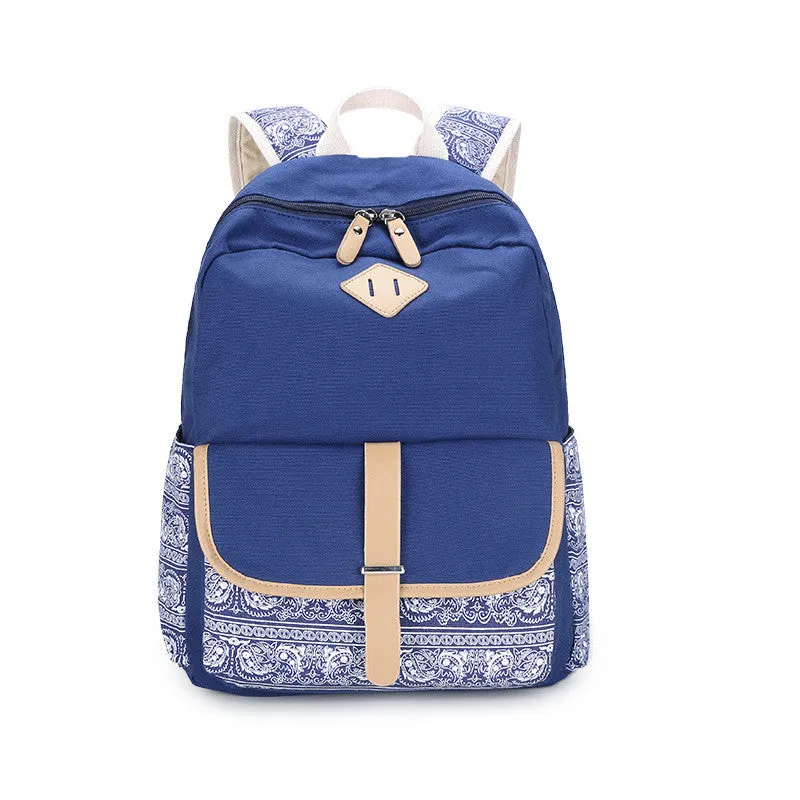 Fashion Flower Printed Women's Canvas Backpack