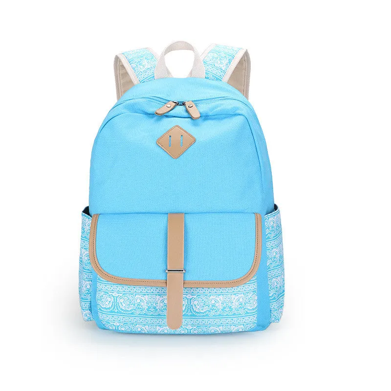 Fashion Flower Printed Women's Canvas Backpack