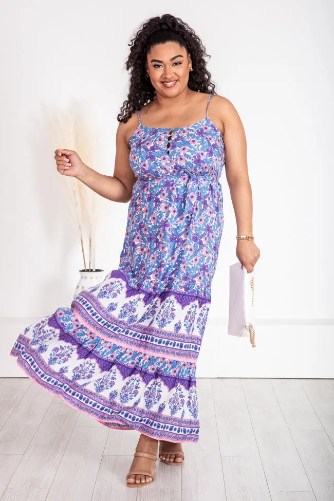 Gentle Breeze Purple Printed Maxi Dress FINAL SALE