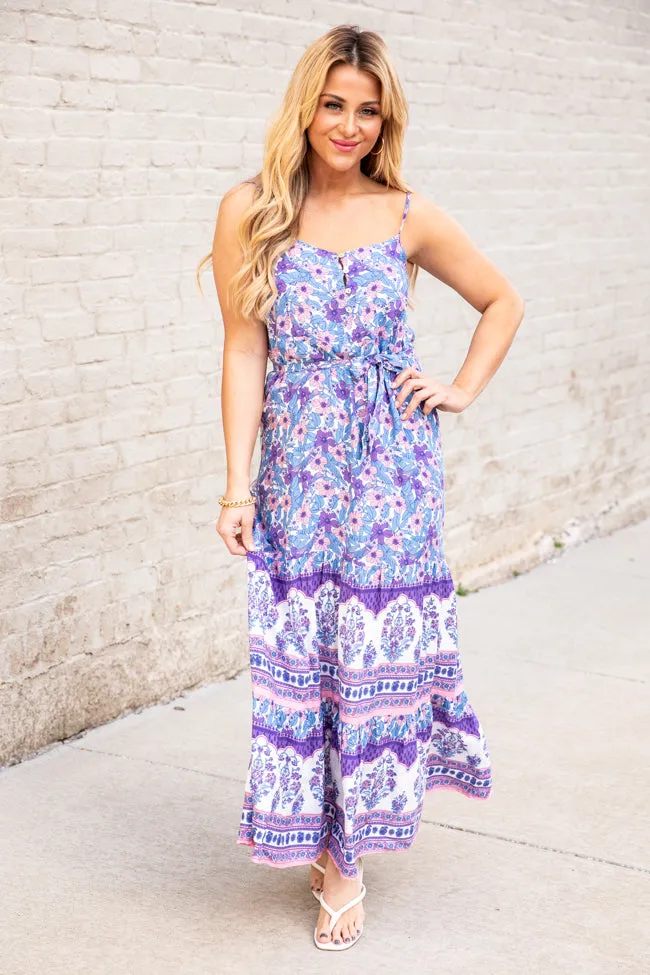 Gentle Breeze Purple Printed Maxi Dress FINAL SALE