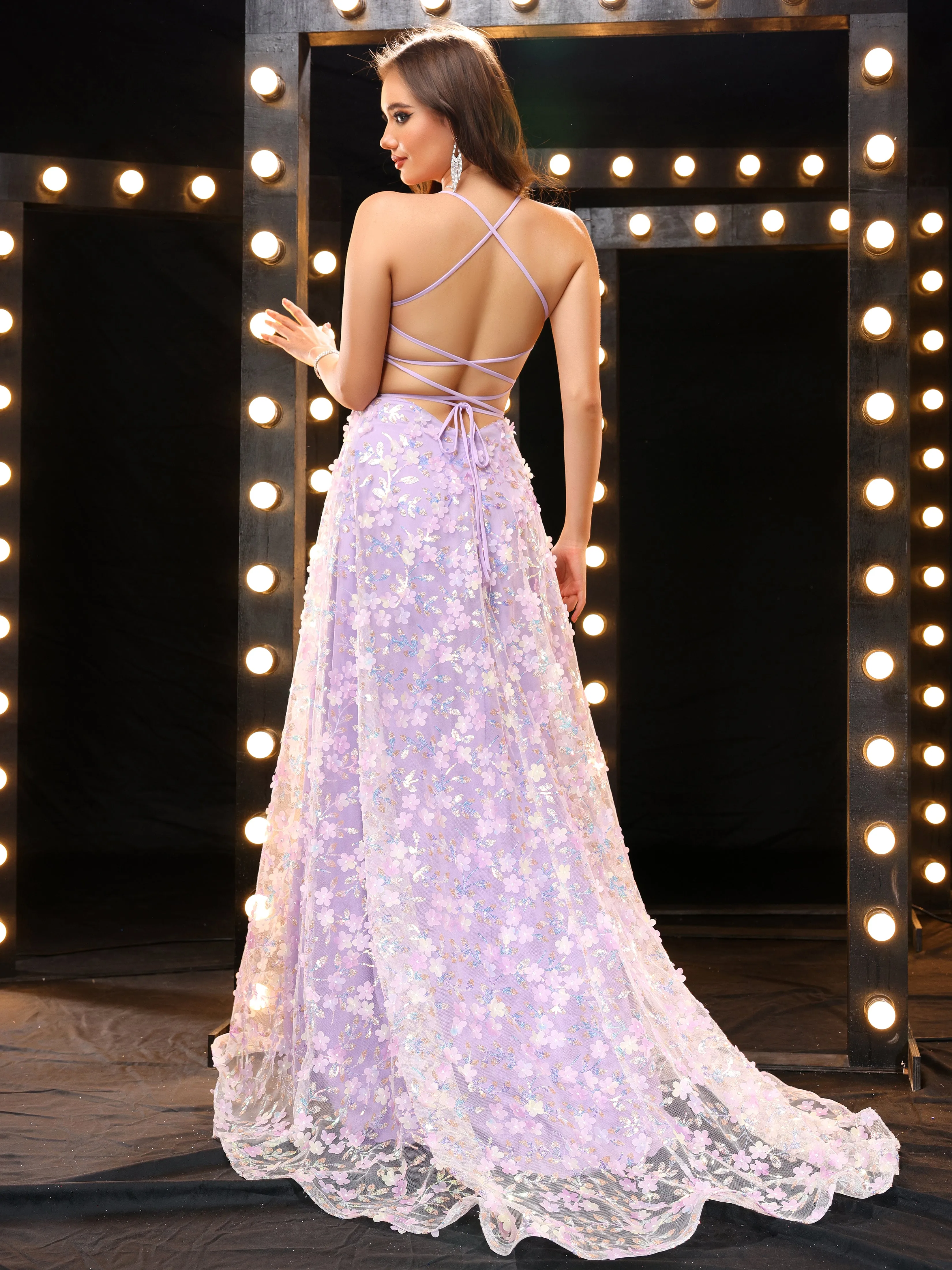 Gentle Straps Backless A Line Long Prom Dresses