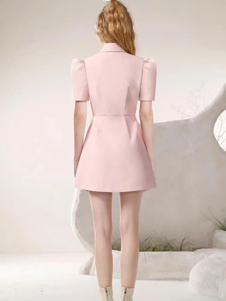 Irregular Gentle Pink Suit Dresses【s0000007283】