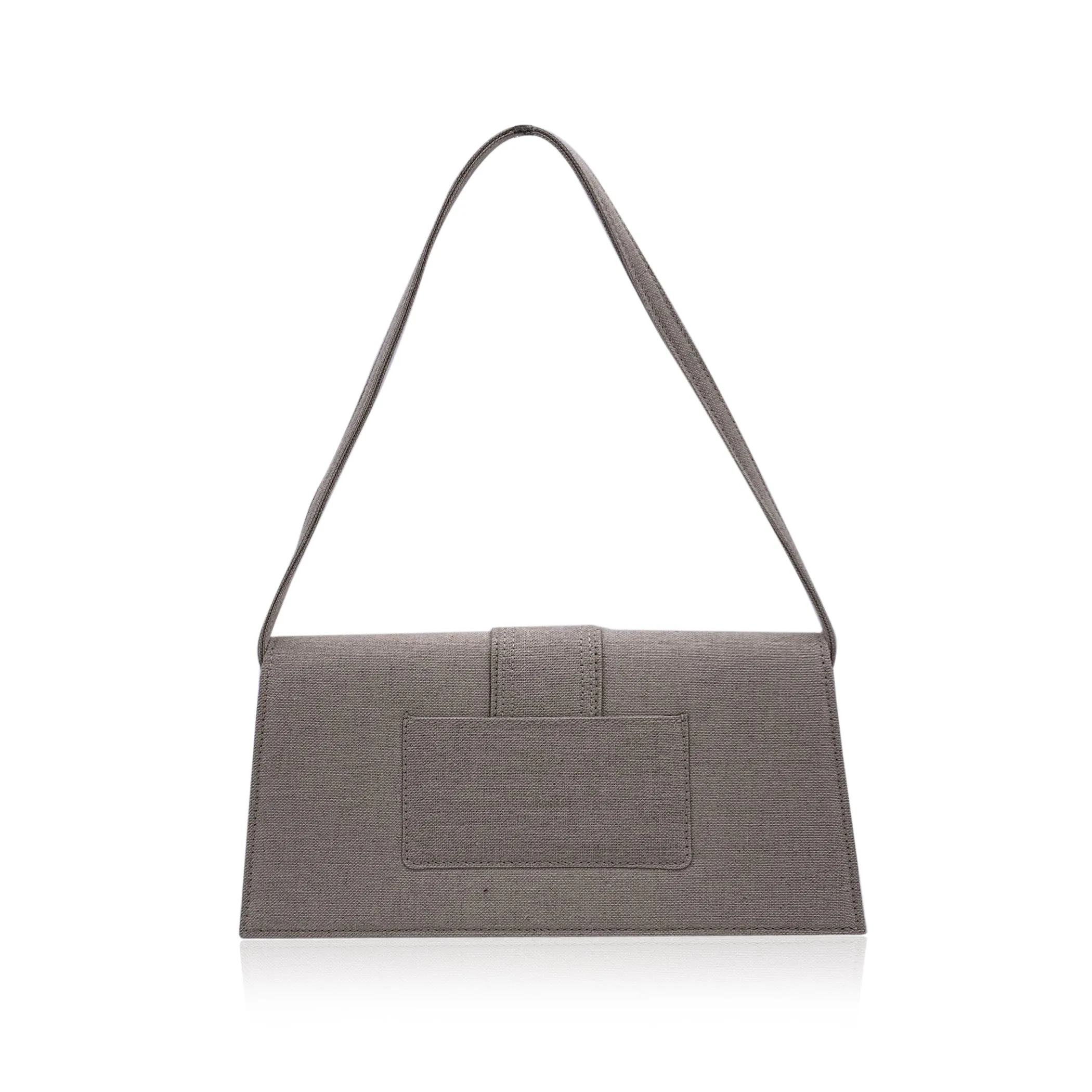 Jacquemus Beige Linen Le Long Bambino Structured Shoulder Bag