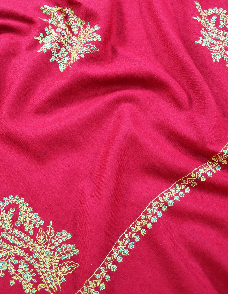 maroon embroidery pashmina shawl 7984