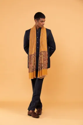 Men’s Woven Design Pure Woolen Shawl for Elegance and Warmth