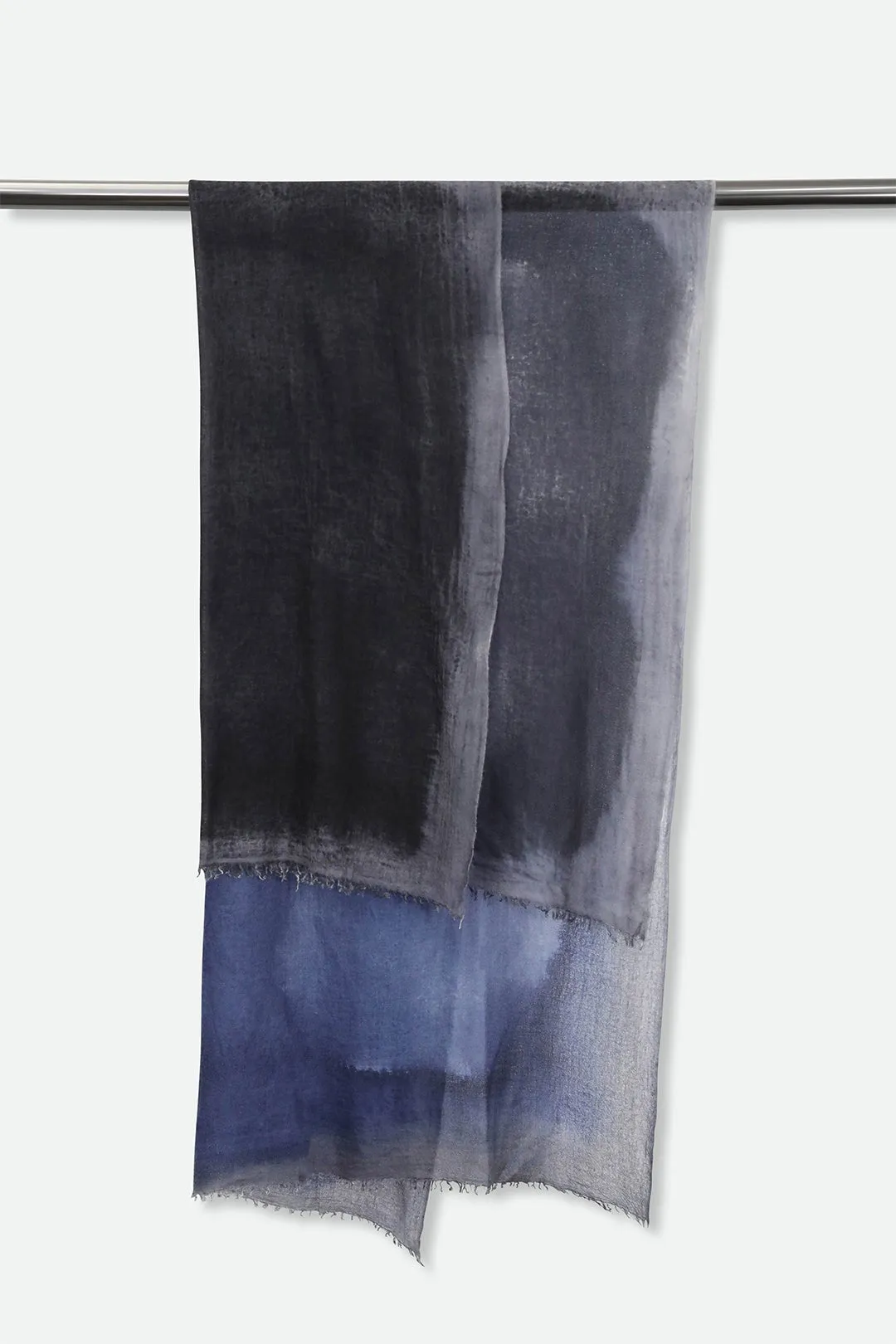 MIDNIGHT CHARCOAL SCARF IN HAND DYED CASHMERE