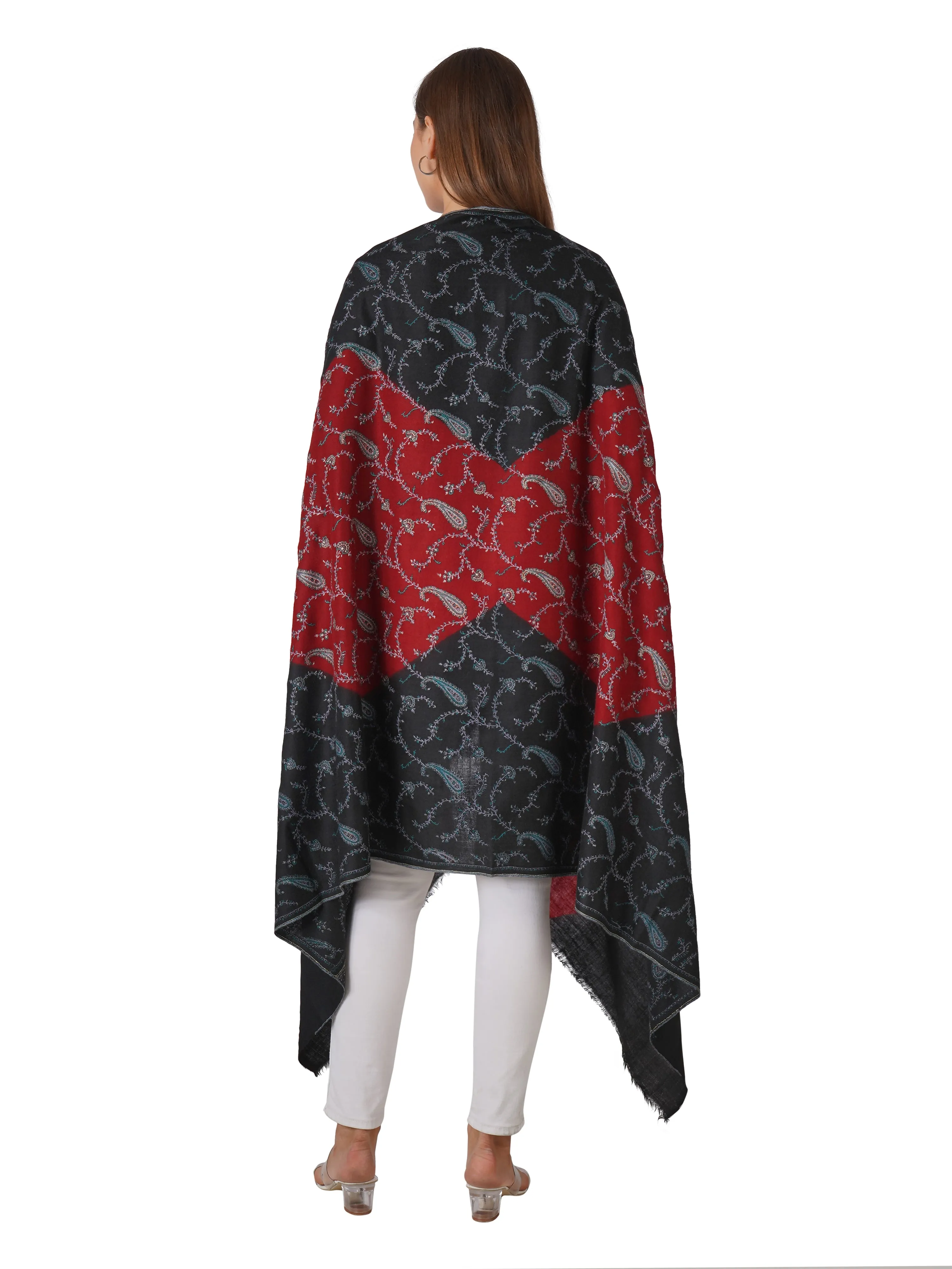 Modern Pashmina Shawl – Trendy and Timeless - Black & Red