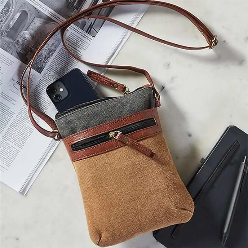 Mona B - Canvas Small Messenger Crossbody Vintage Sling Bag with Stylish Design for Women - MD-5707