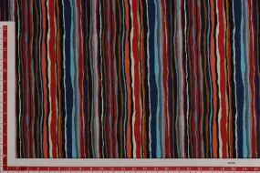 Multicolor Stripes Printed Canvas Fabric