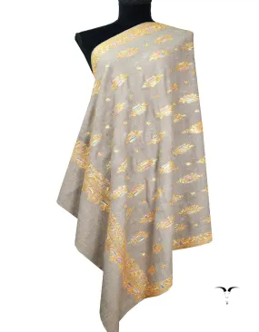 natural tilla embroidery pashmina shawl 8427