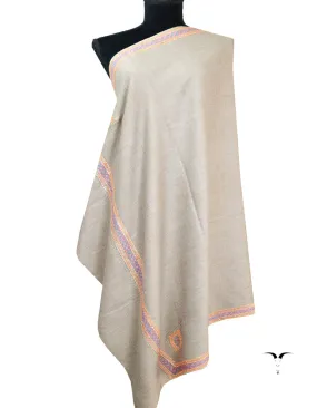 natural tilla embroidery pashmina shawl 8433