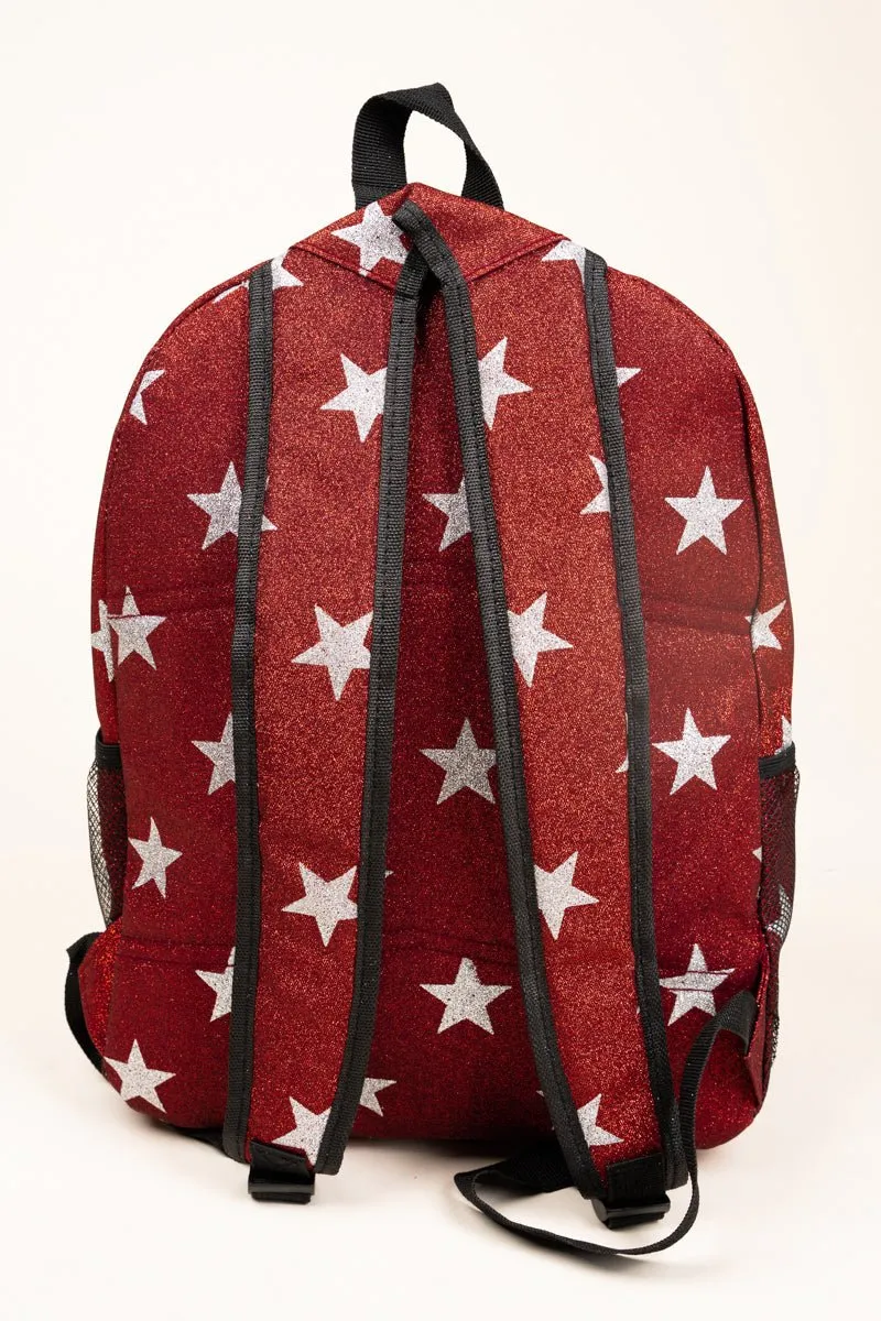 NGIL Red Starry Glitz & Glam Large Backpack