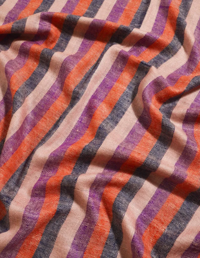 Pashmina Pattern Stole In Hues Of Pink & Purple 5599