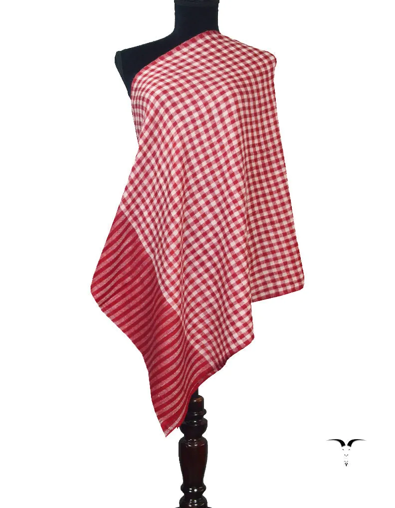 Pashmina Pattern Wrap In Hues Of Maroon & Off White 5647