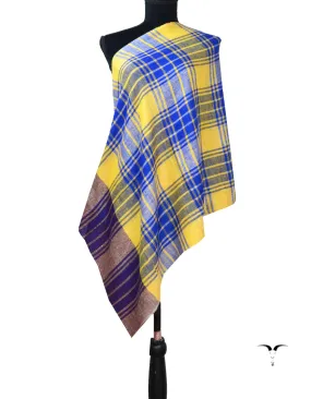 Pashmina Pattern Wrap In Yellow & Blue 5610