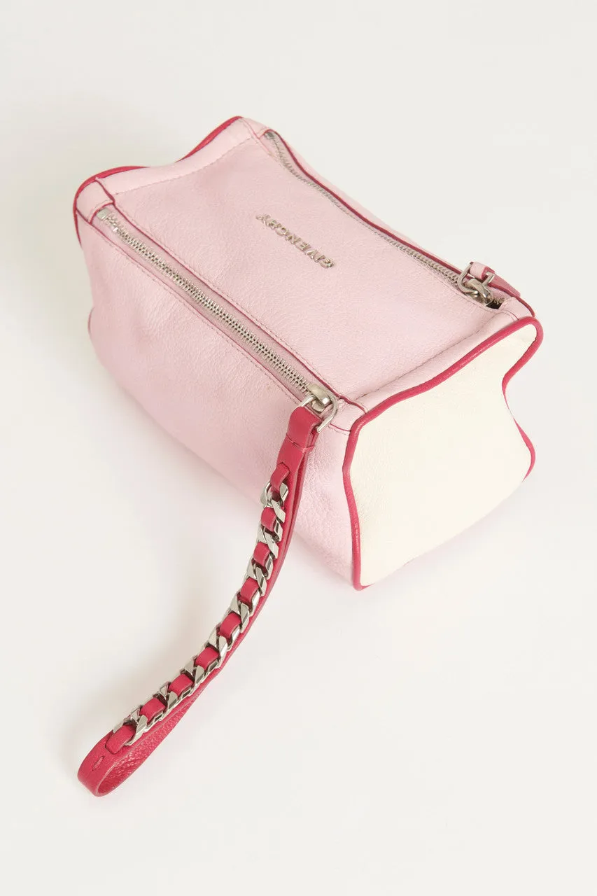 Pink and Cream Preowned Pandora Wristlet Clutch Bag