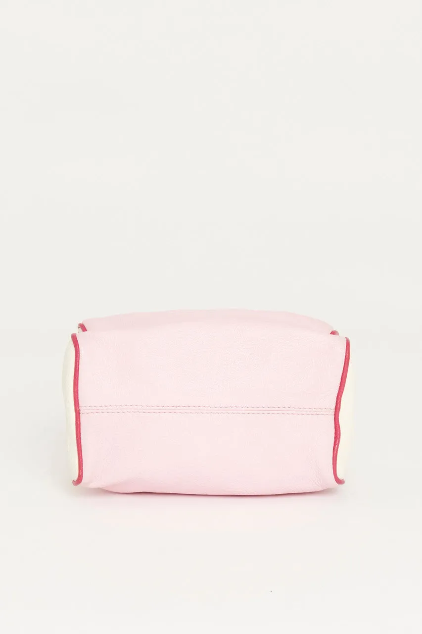 Pink and Cream Preowned Pandora Wristlet Clutch Bag