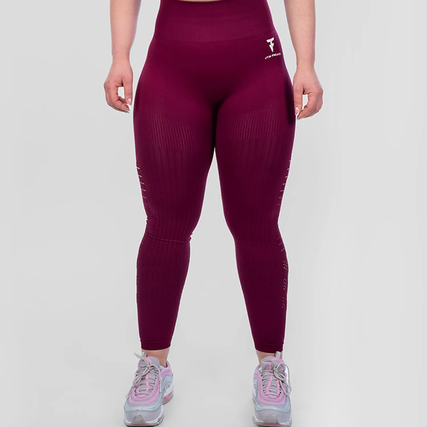 Power Packed Mesh Leggings Maroon