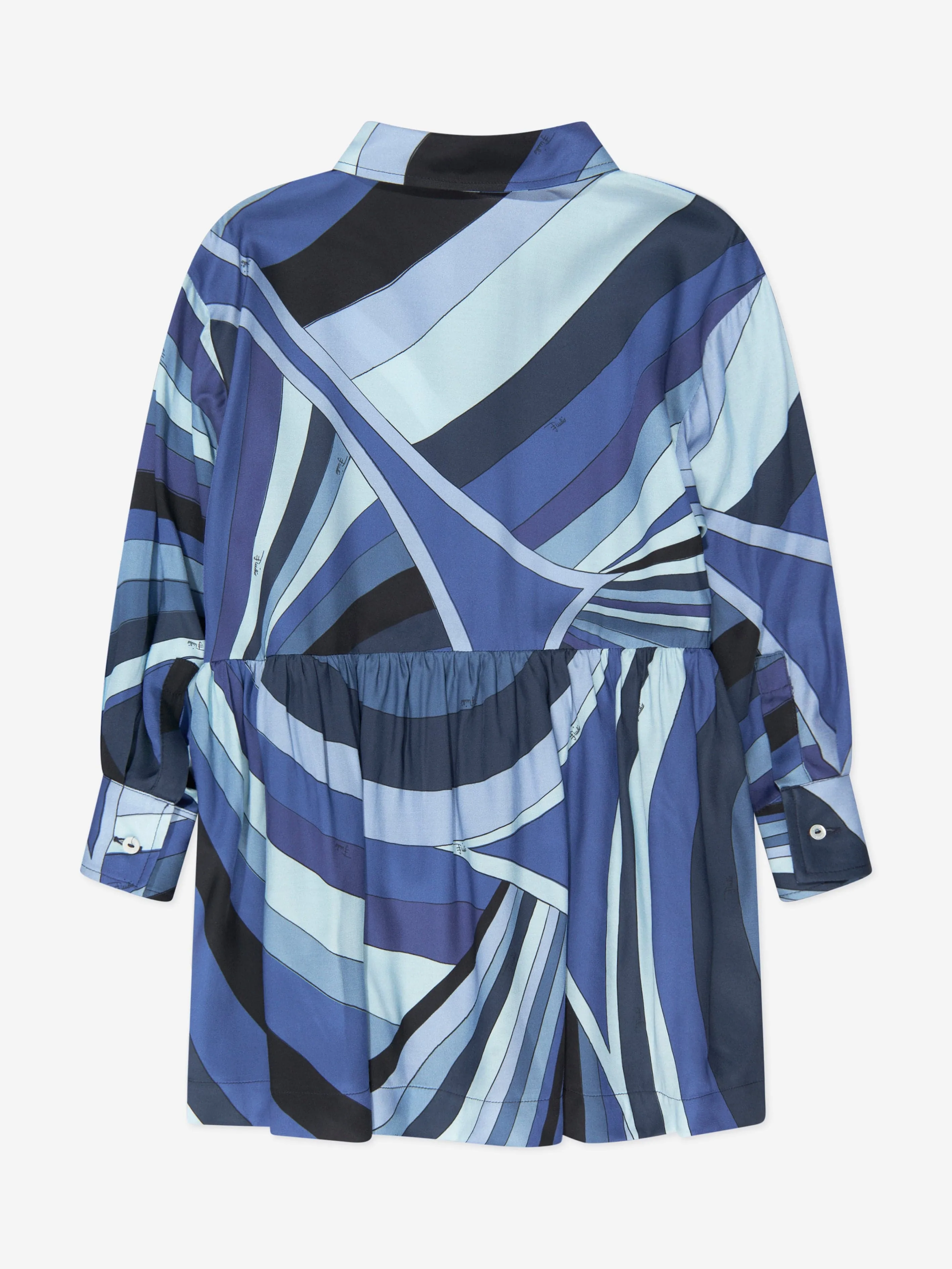 Pucci Girls Marmo Print Shirt Dress in Blue