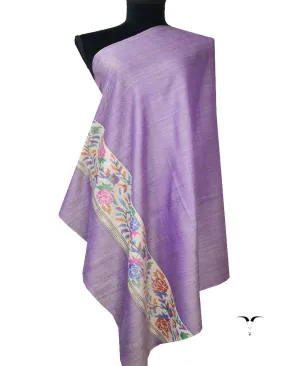 purple kani border pashmina shawl 7899