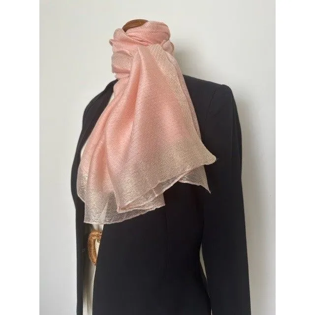 Silk Shawl - Pink Metallic Threads